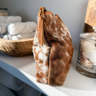 Western Cowhide Makeup Bag Travel