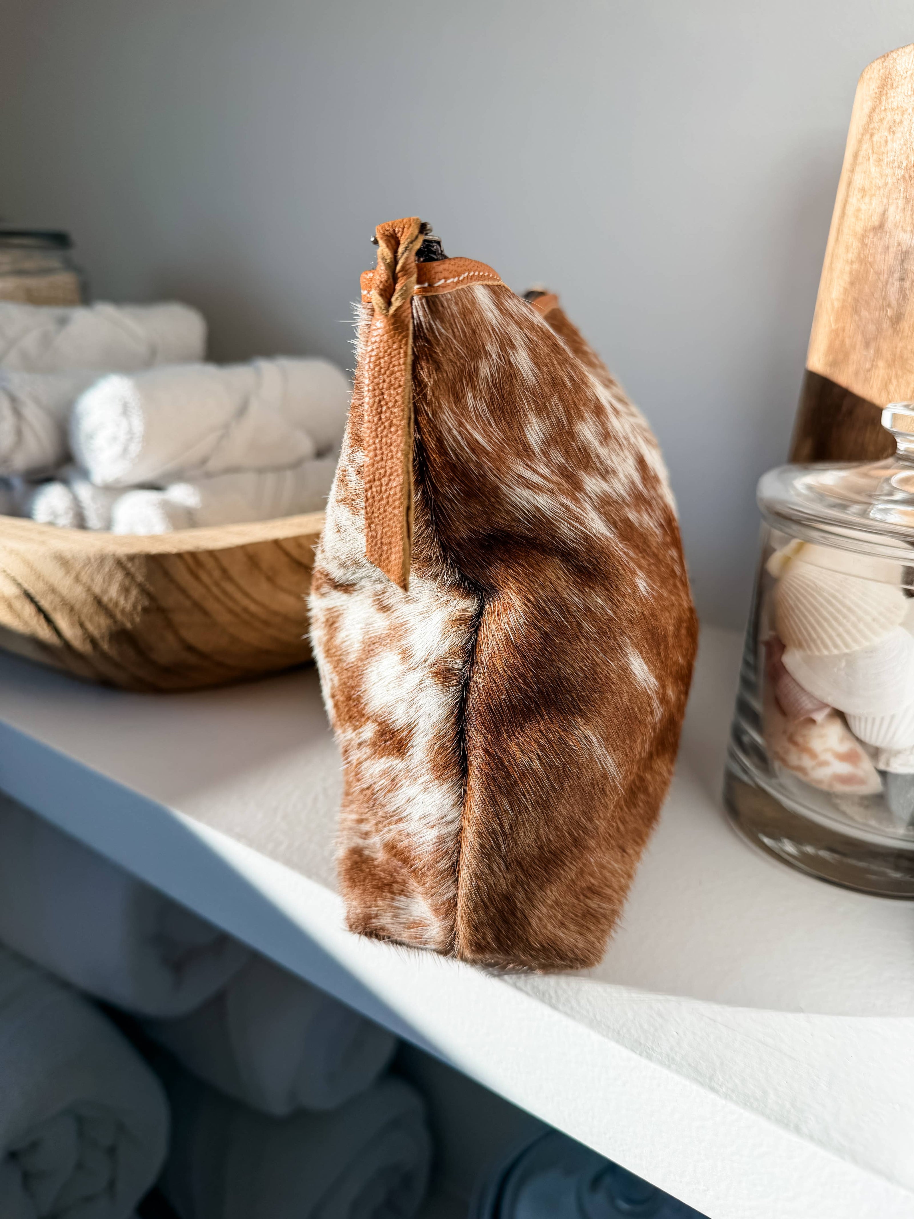Western Cowhide Makeup Bag Travel