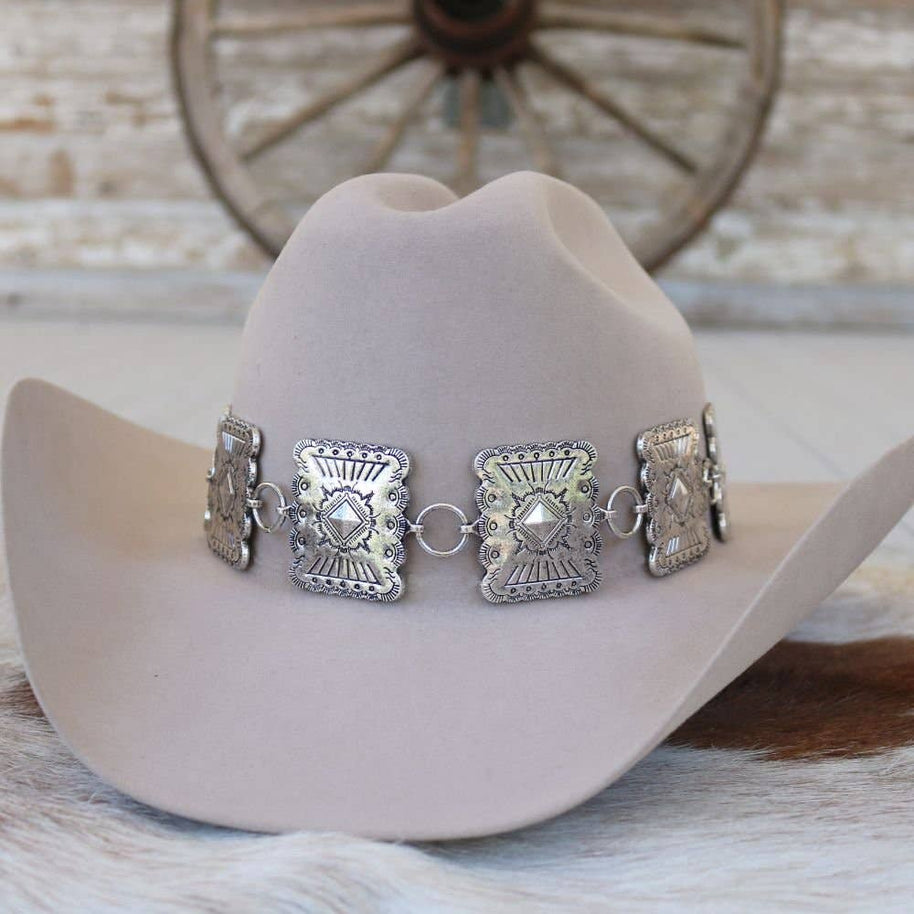 Large Rectangle Concho Hat Band