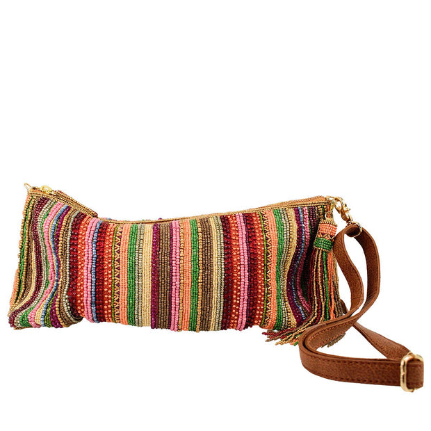 Boho Rainbow and Leather Handbag