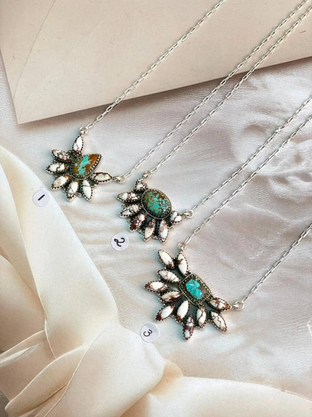 Handmade Sterling Wild Horse Turquoise Necklace