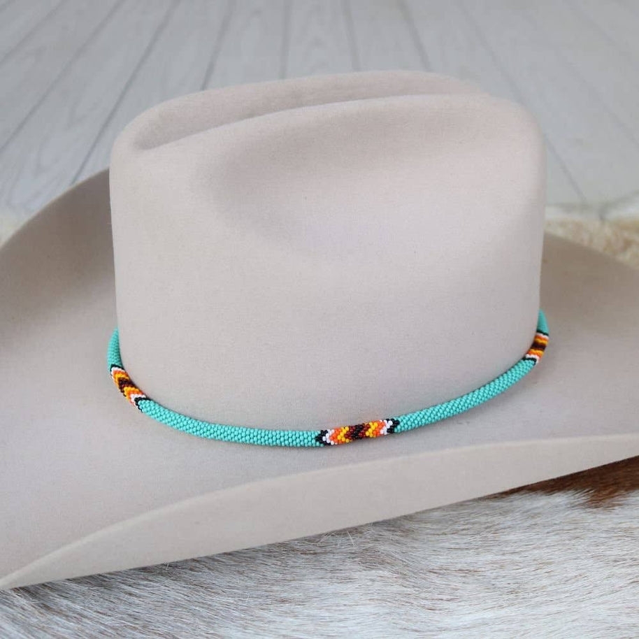 Round Beaded Turquoise Hat Band