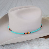 Round Beaded Turquoise Hat Band