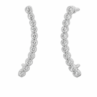 Sterling Silver CZ Earrings With Cartilage Cuff
