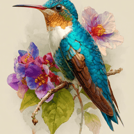 Watercolor Hummingbird Art Print