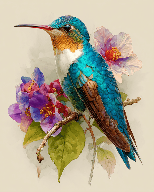 Watercolor Hummingbird Art Print