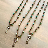 Dainty Sterling Silver Key Charm Necklace