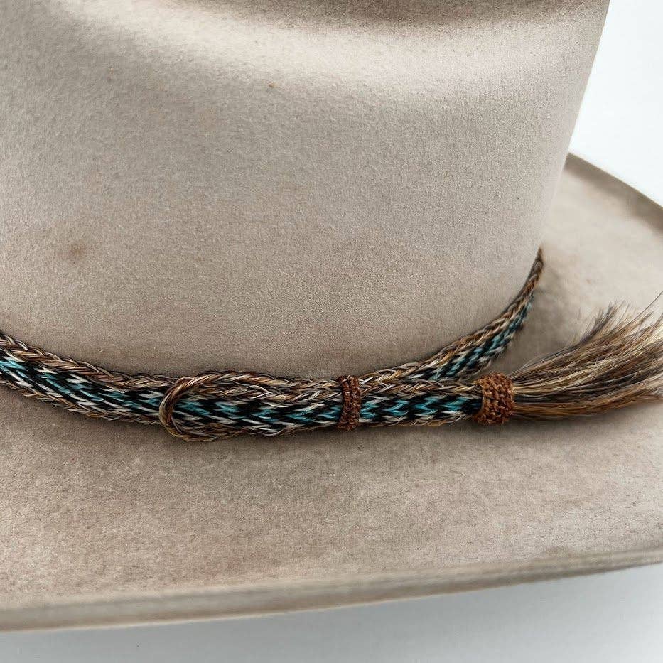 Horsehair Braided Blue Single Tassel Hat Band - Caleb