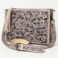 American Darling Hand-Tooled Western Leather Crossbody Bag - Genuine Floral Carved Artisan Purse