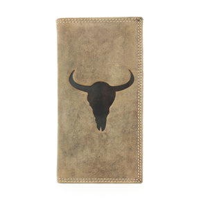 Rodeo Wallet with Embossed Bison Skull ABMW
