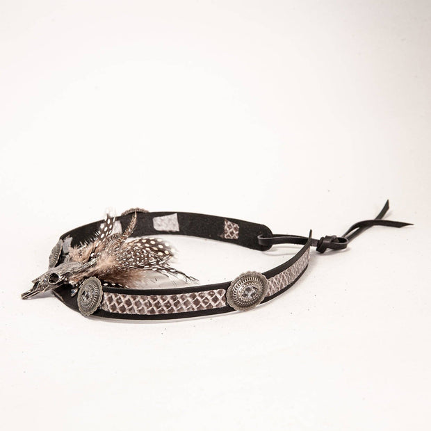 Lizard Skin Skull Concho Hat Band - Style True Grit