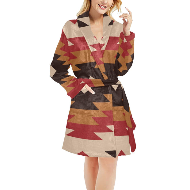 Red Aztec Women's Western Bath Robe