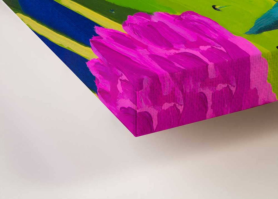 Desert Longhorn Cattle Stretched Canvas