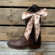 Pink and Tan Western Skinny Mini Wild Rag / Cowgirl Necktie #TW136
