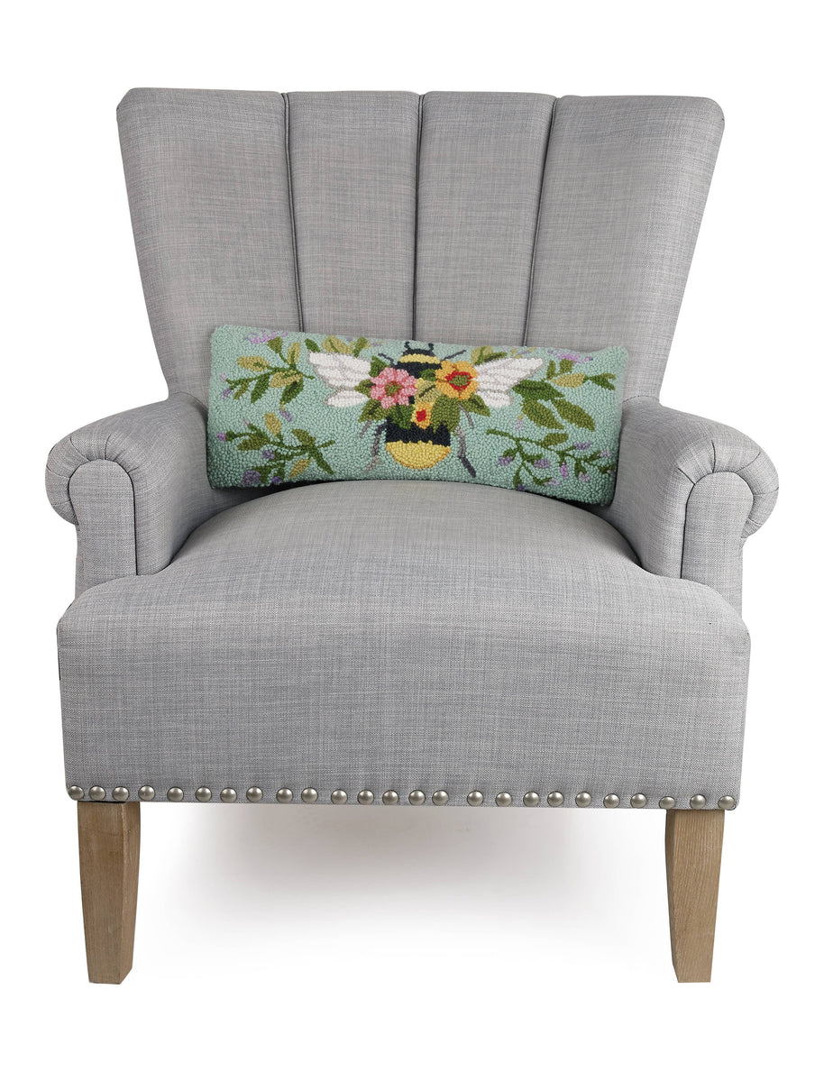 Floral Bee w/Hive Hook Pillow - Susan Winget