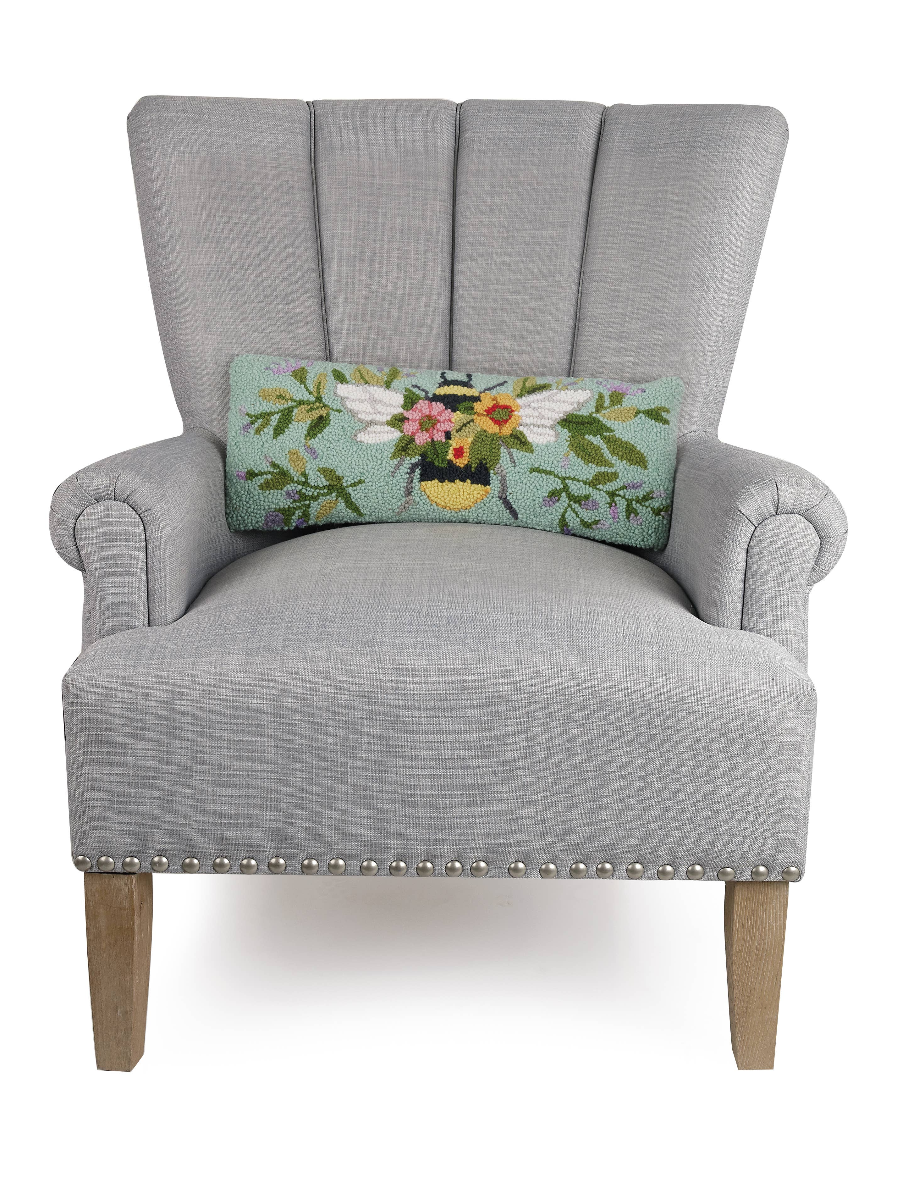 Floral Bee w/Hive Hook Pillow - Susan Winget