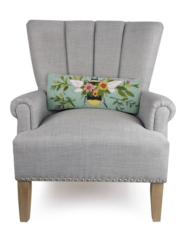 Floral Bee w/Hive Hook Pillow - Susan Winget