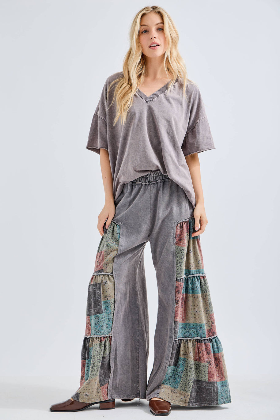 Tiered Boho Wide Leg Pants
