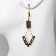 Geometric glass pearl and hematite earrings