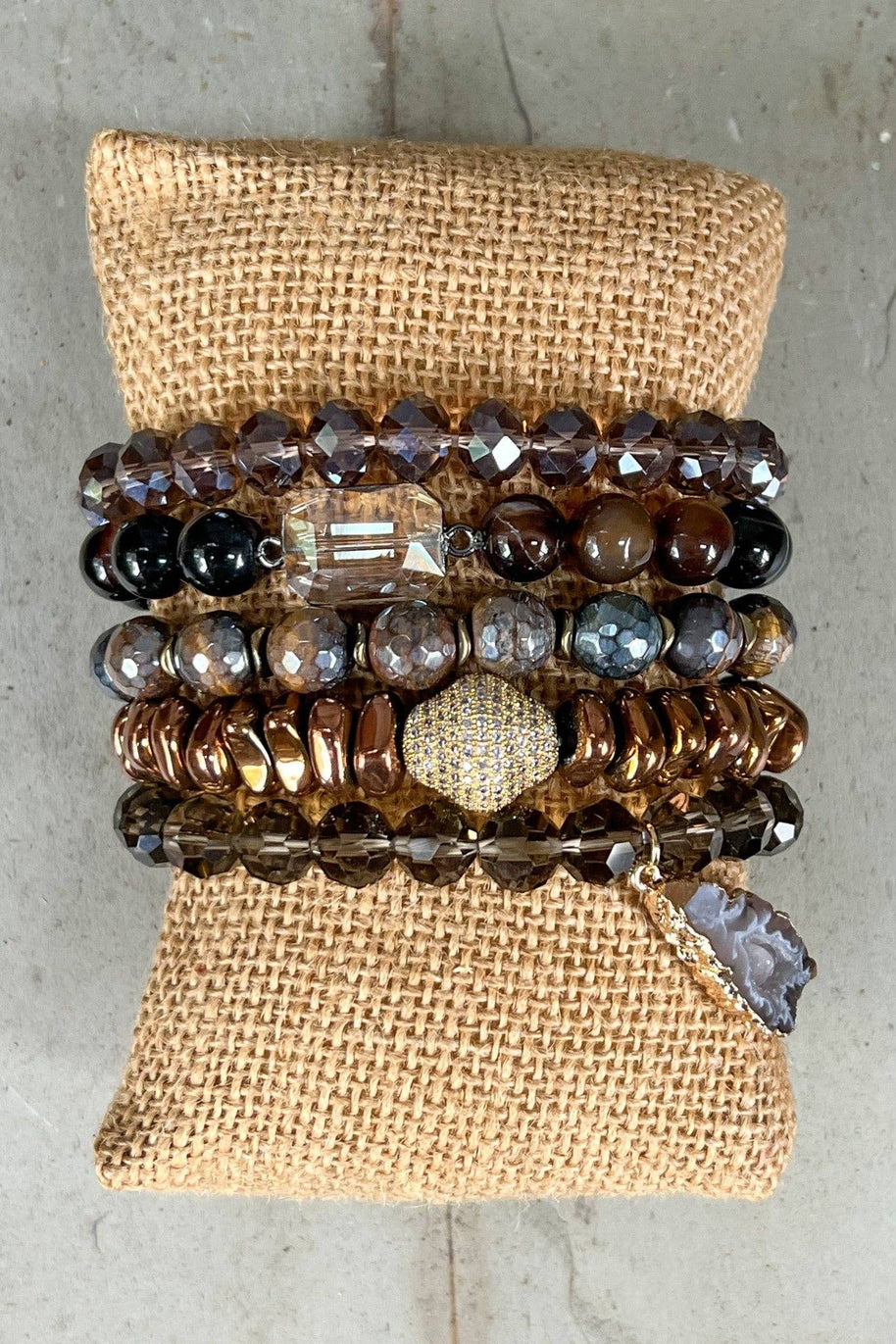 Zambia Bracelet Set Dark Natural