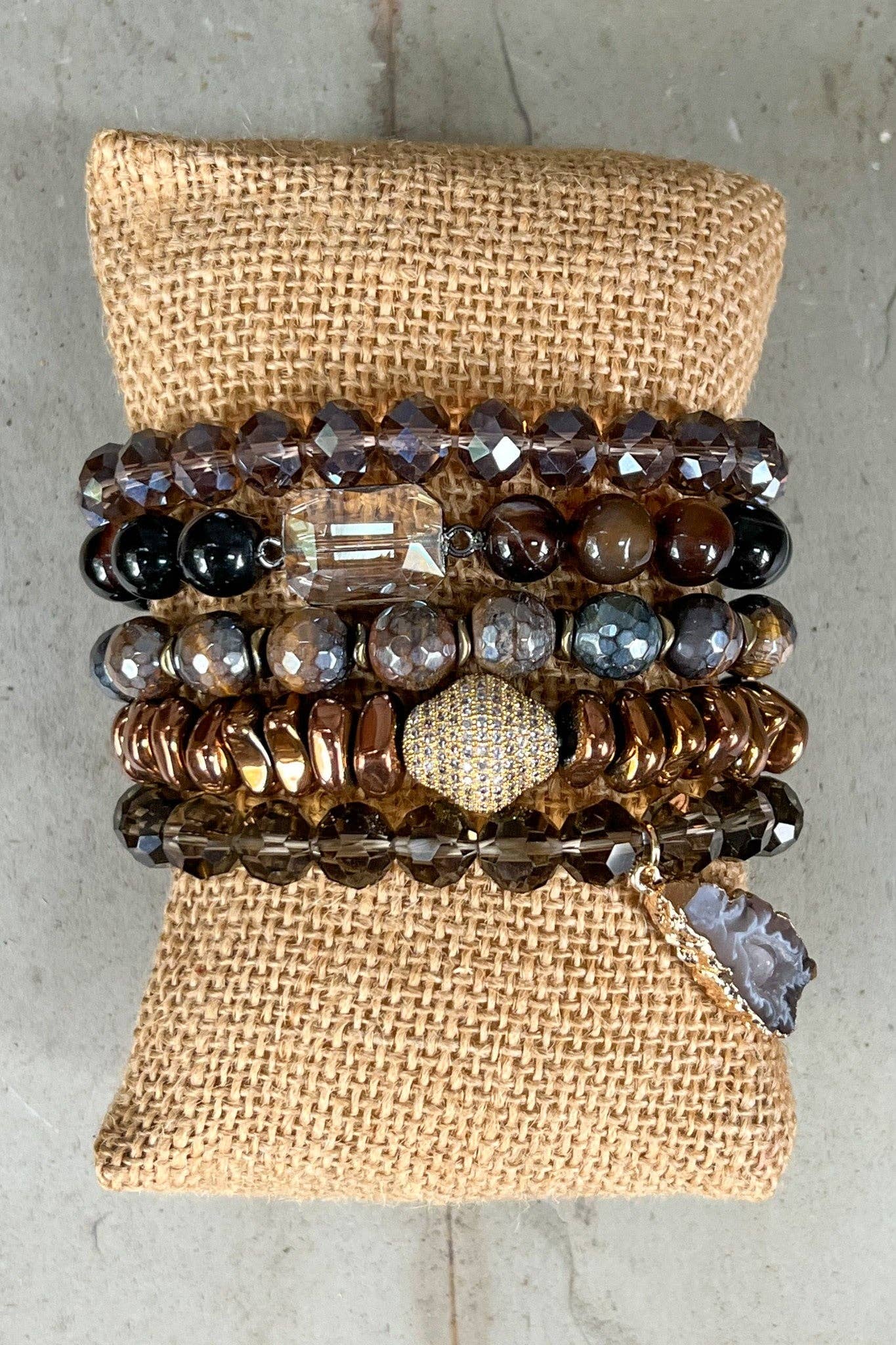 Zambia Bracelet Set Dark Natural