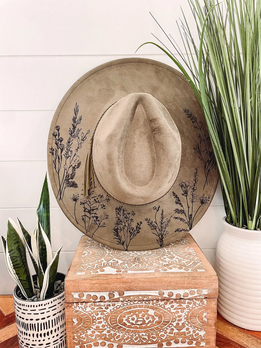 Engraved Floral Hat