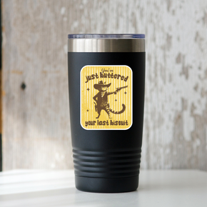 You've Just Buttered Your Last Biscuit Sticker - cat, cowboy