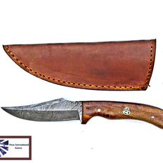 Damascus Steel Skinner Knife, Rosewood Grip