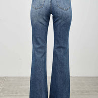 Mid-Rise Boot Cut Distressed Jean