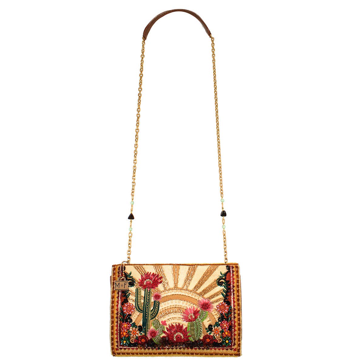 Beaded Cactus and Floral Crossbody