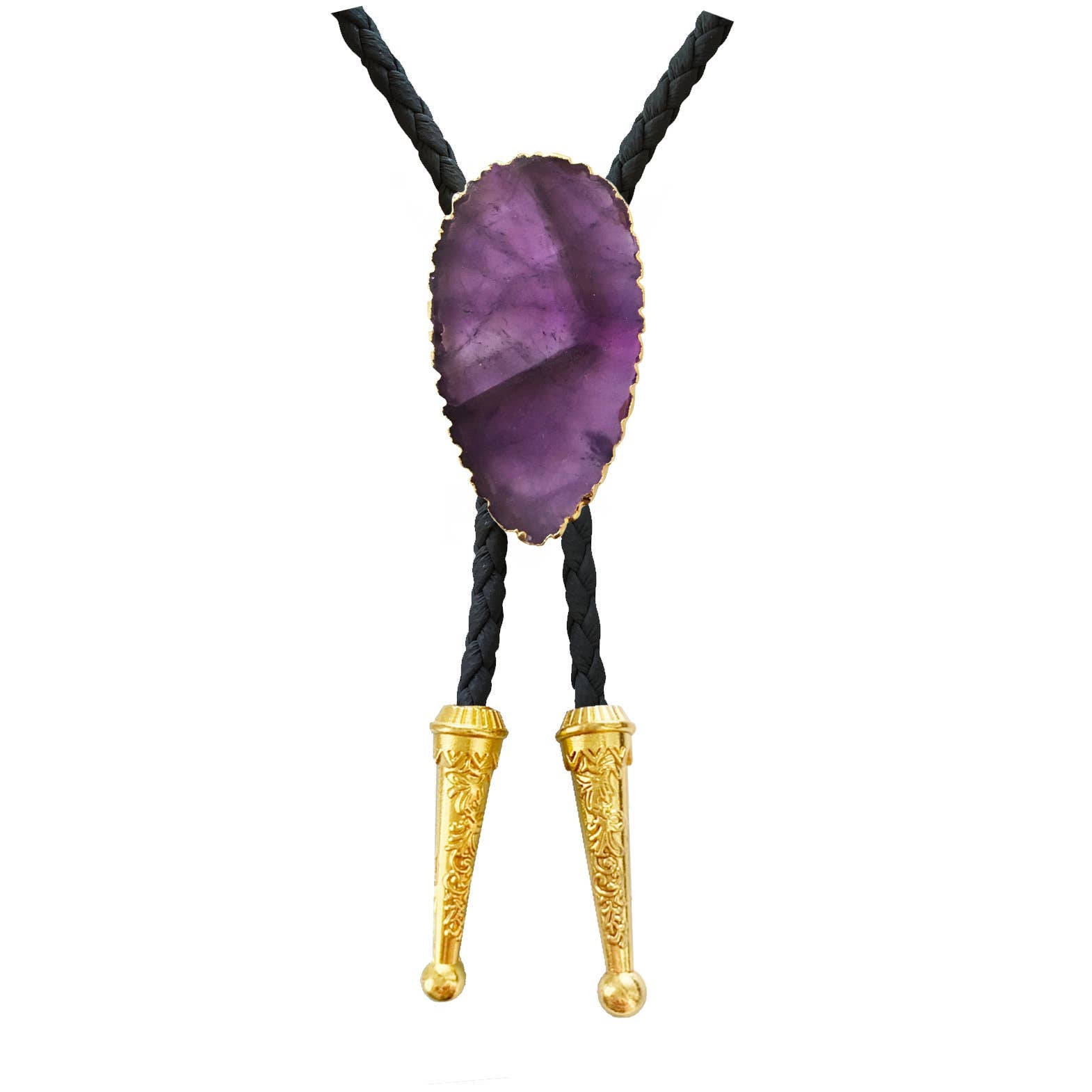 Gemstone Bolo Tie - Amethyst