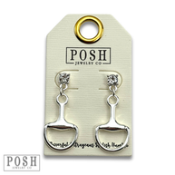 Equestrian charm rhinestone earring