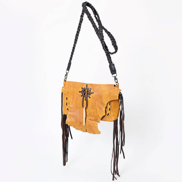 Rustic Leather Fringe Crossbody