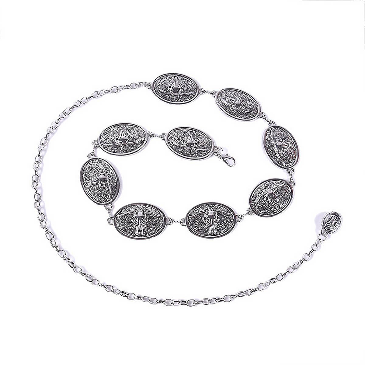 Oval Longhorn concho Belt