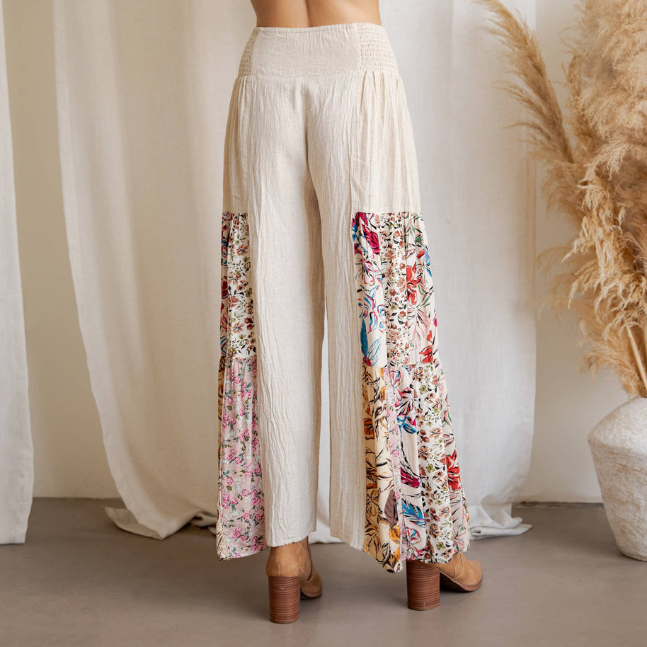 Boho High-Waisted Wide Leg Pants