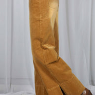 Stone Washed Cotton Corduroy Cropped Pants