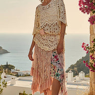 Reverse Ruffle Lace Skirt