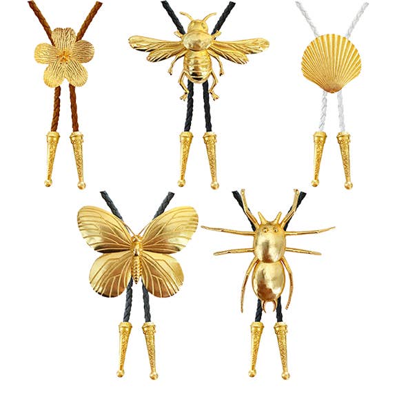 Gold Butterfly Bolo Tie