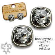 Square 8mm Swarovski® crystal post earrings
