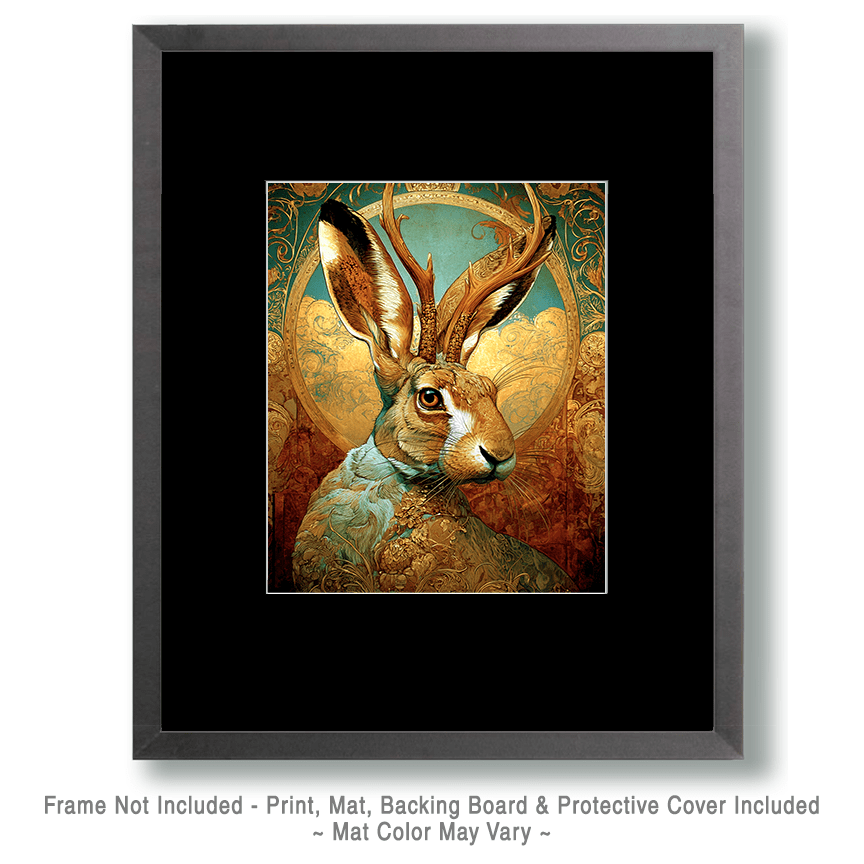 SW Nouveau Jackalope Art - American Southwest Art Print
