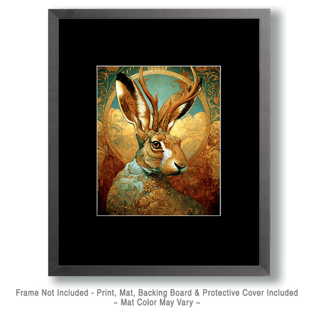 SW Nouveau Jackalope Art - American Southwest Art Print