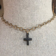 Dainty Hammered Cross Necklace