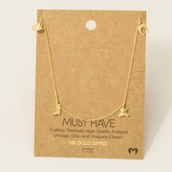 Gold Dipped Cowboy Theme Charms Chain Necklace