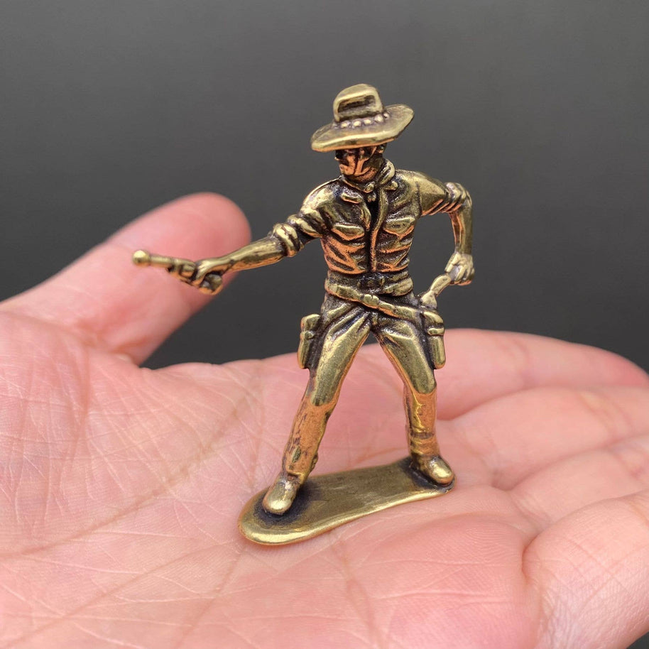 Cowboy Brass Figurine