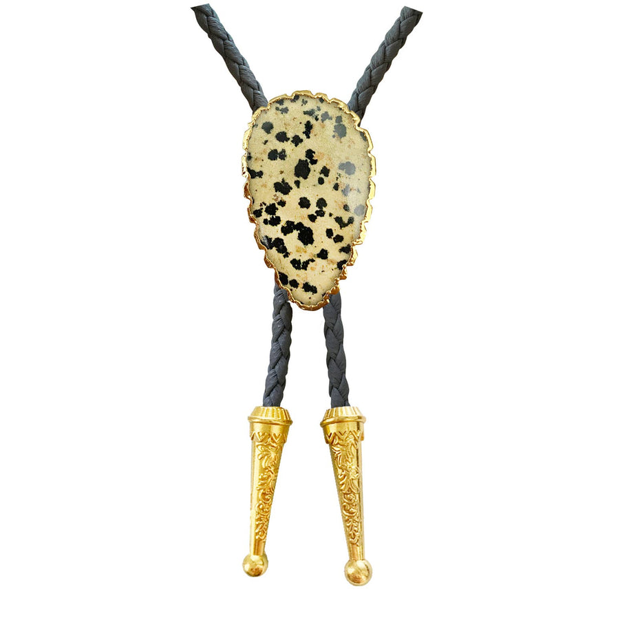 Gemstone Bolo Tie - Dalmatian Jasper