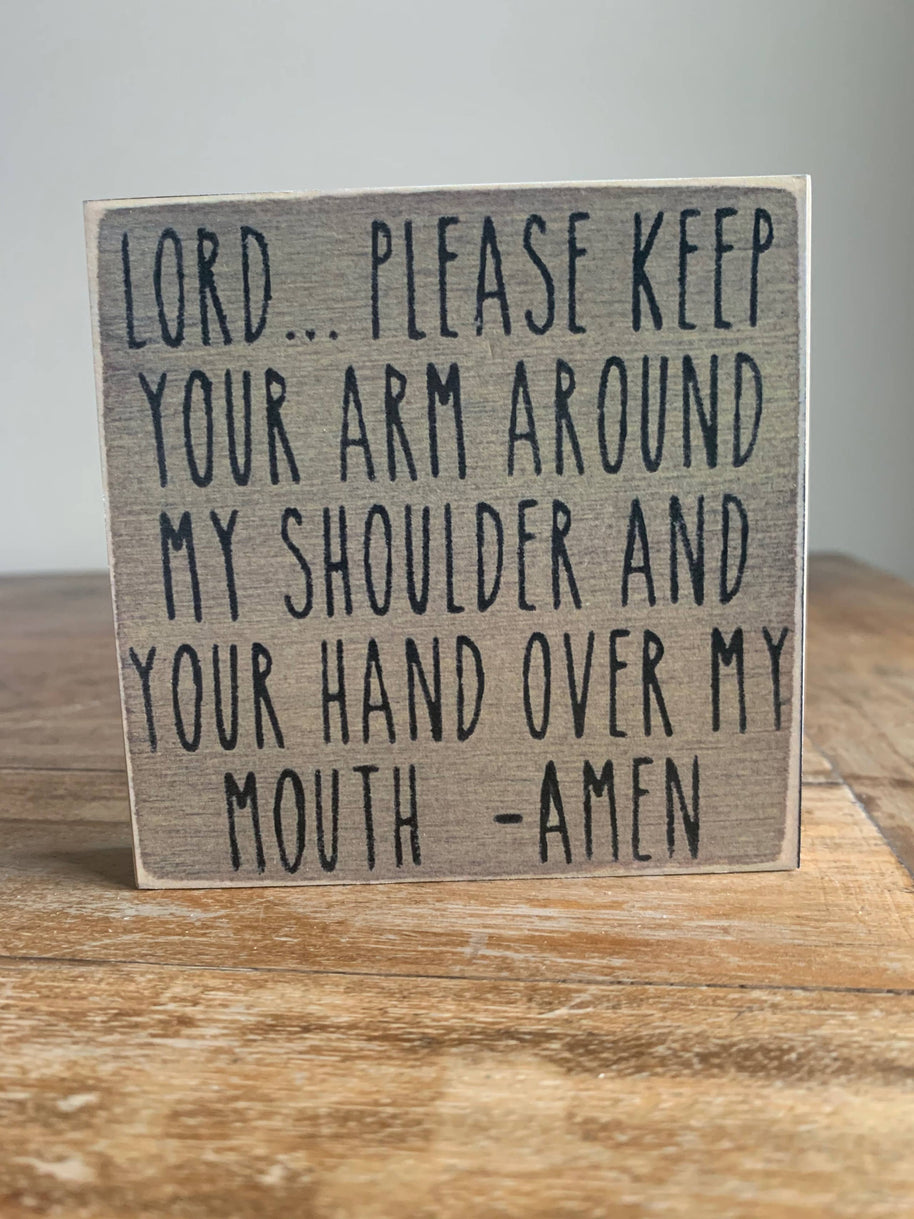 4X4-Lord Amen Wood Sign