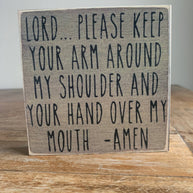 4X4-Lord Amen Wood Sign