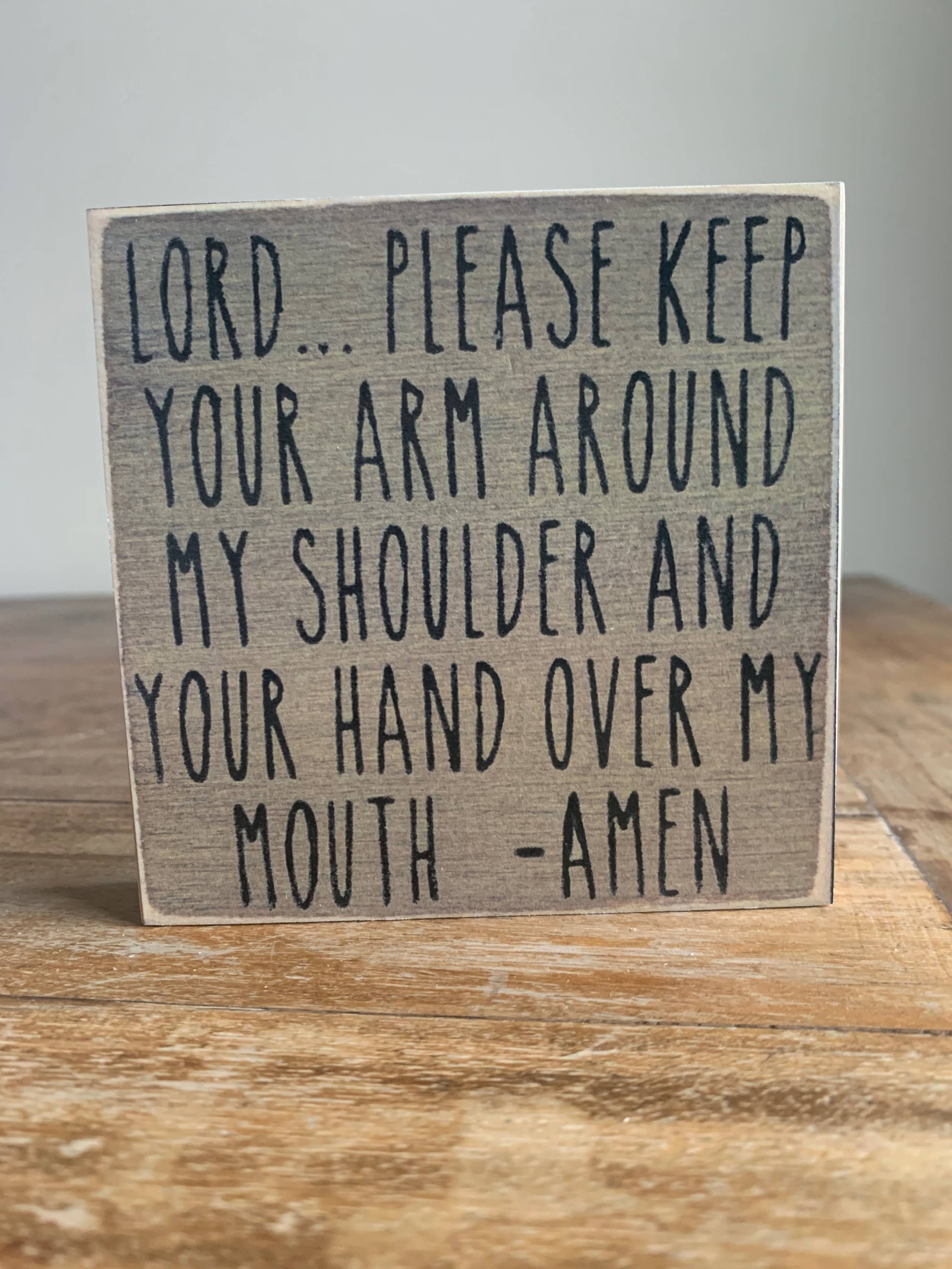4X4-Lord Amen Wood Sign