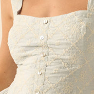 Rita Romper: Floral-Embroidered Corset Romper