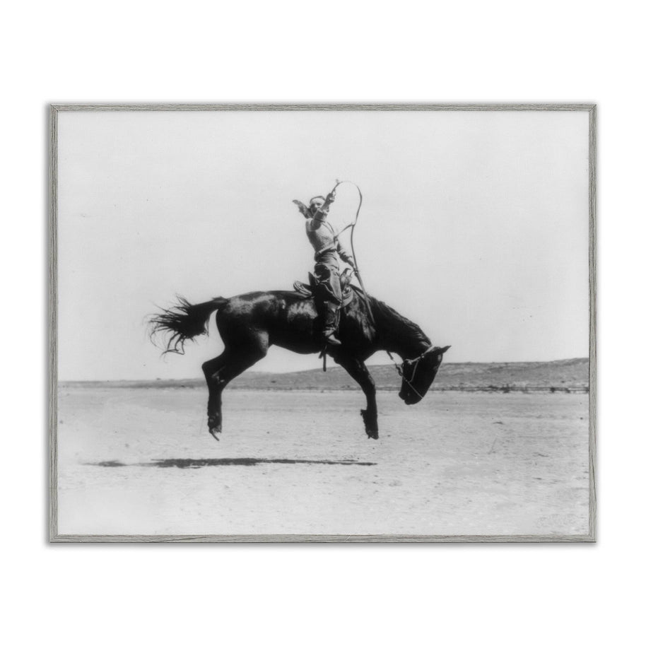Galloping Rodeo Cowgirl Framed Art